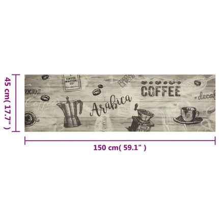 Köksmatta maskintvättbar kaffe grå 45x150 cm sammet