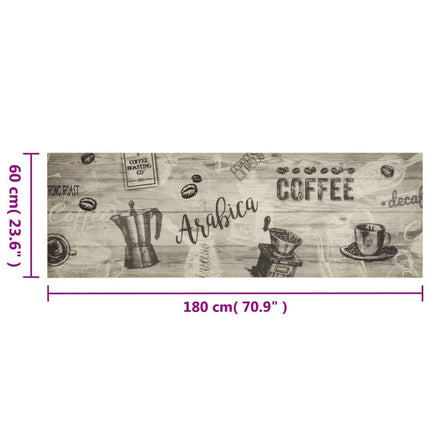 Köksmatta maskintvättbar kaffe grå 60x180 cm sammet