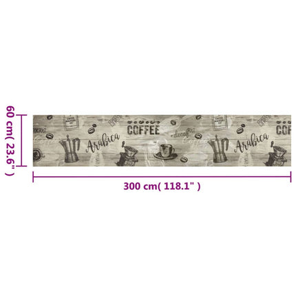 Köksmatta maskintvättbar kaffe grå 60x300 cm sammet