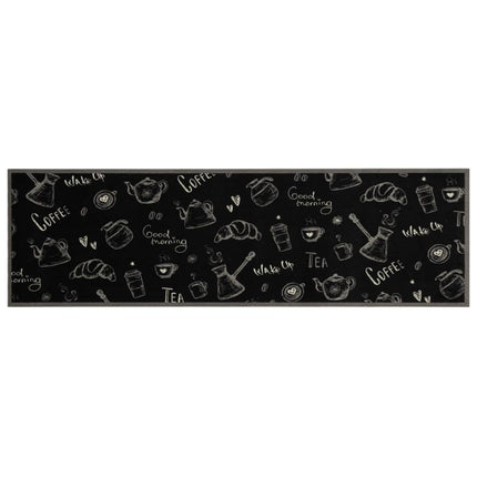 Köksmatta maskintvättbar morgon svart 45x150 cm sammet