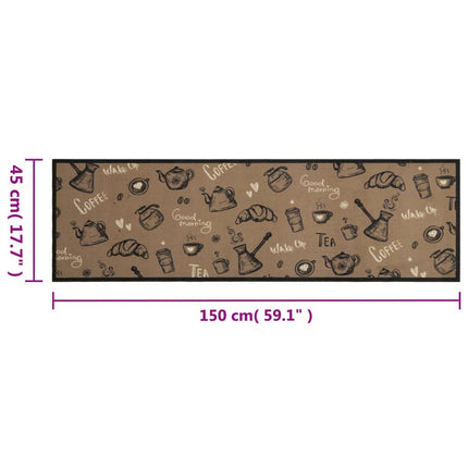 Köksmatta maskintvättbar Morning brun 45x150 cm sammet