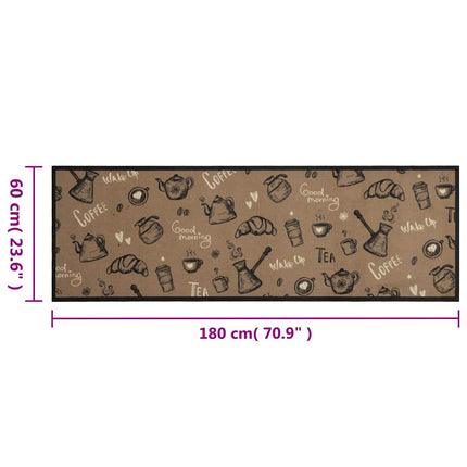 Köksmatta maskintvättbar Morning brun 60x180 cm sammet