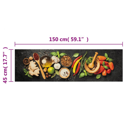 Köksmatta maskintvättbar kryddor 45x150 cm sammet