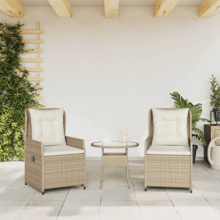Justerbara trädgårdsstolar 2 st beige konstrotting