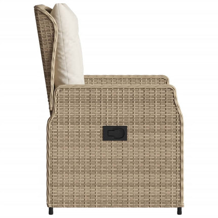 Justerbara trädgårdsstolar 2 st beige konstrotting