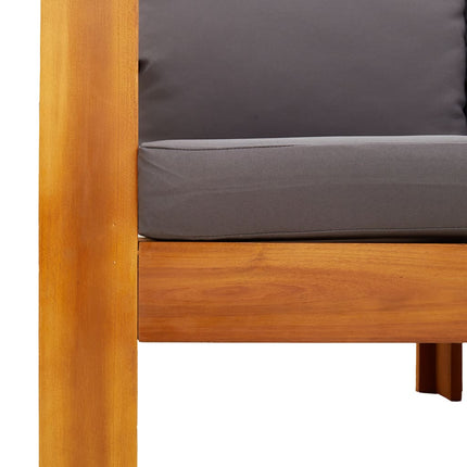 Loungeset med dynor 4 delar massivt akaciaträ