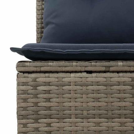 8 delar trädgårdssoffgrupp med dynor grå polyrotting