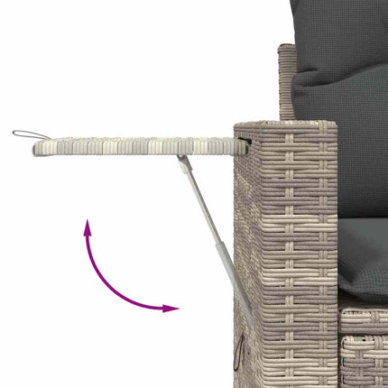Loungegrupp för trädgården m dynor 5 delar konstrotting ljusgrå