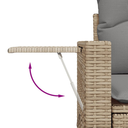 Soffgrupp för trädgården med dynor 5 delar beige konstrotting
