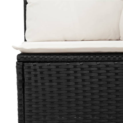 Loungegrupp för trädgården med dynor 5 delar svart konstrotting
