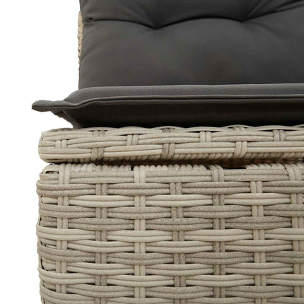 Loungegrupp för trädgården m dynor 6 delar konstrotting ljusgrå