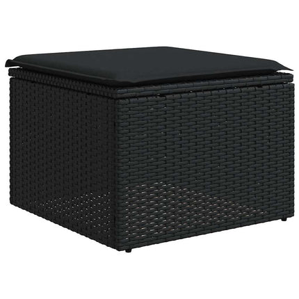 Loungegrupp för trädgården med dynor 8 delar svart konstrotting