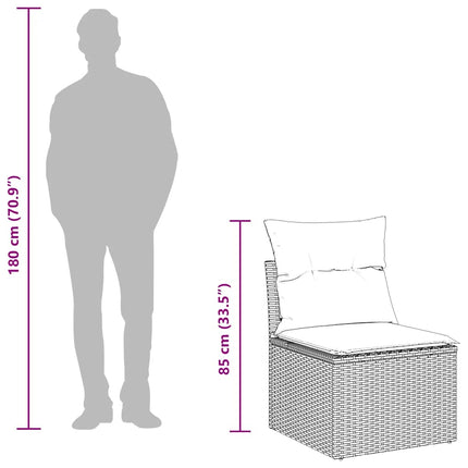 Loungegrupp för trädgården med dynor 9 delar konstrotting brun