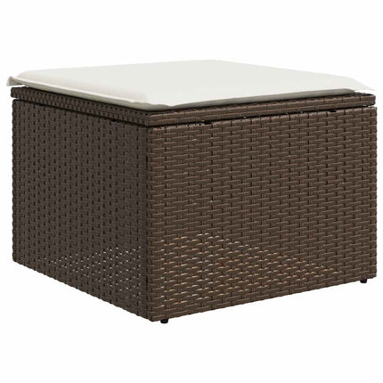 Loungegrupp 10 delar med brun dynor konstrotting