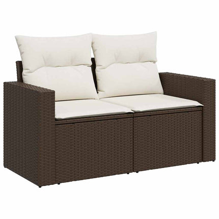 Loungegrupp 10 delar med brun dynor konstrotting