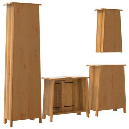 Badrumsmöbler 4 delar massiv furu