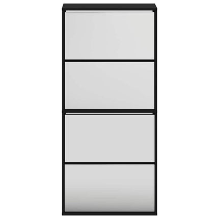 Skoskåp med 4 skåp svart 63x17x134 cm