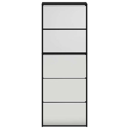 Skoskåp med 5 skåp svart 63x17x169,5 cm
