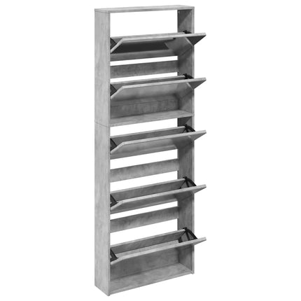 Skoskåp med 5 skåp betonggrå 63x17x169,5 cm