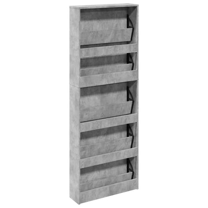 Skoskåp med 5 skåp betonggrå 63x17x169,5 cm