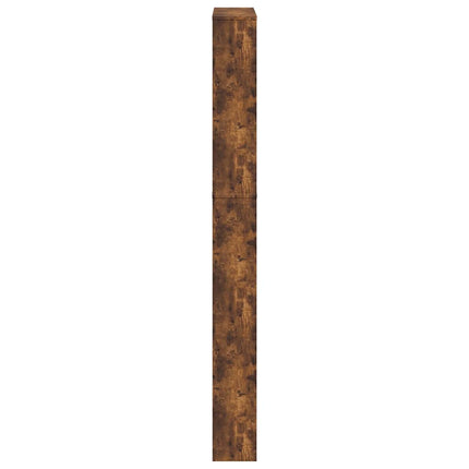 Skoskåp med spegel 5 skåp rökfärgad ek 63x17x169,5 cm
