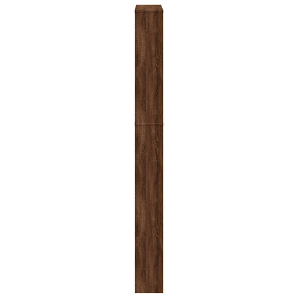 Skoskåp med spegel 5 skåp brun ek 63x17x169,5 cm