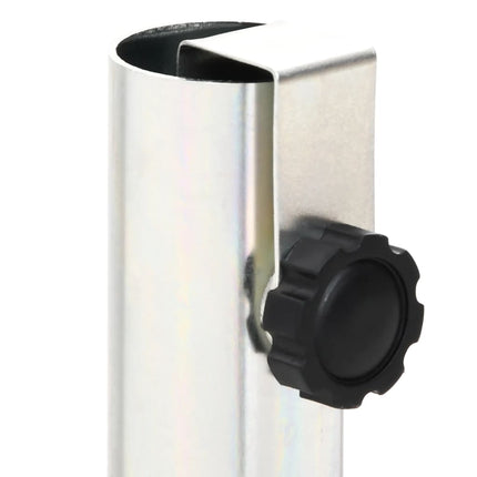 Parasollfot med jordspett Ø32-38 mm silver stål