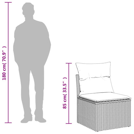 Loungegrupp för trädgården med dynor 5 delar svart konstrotting