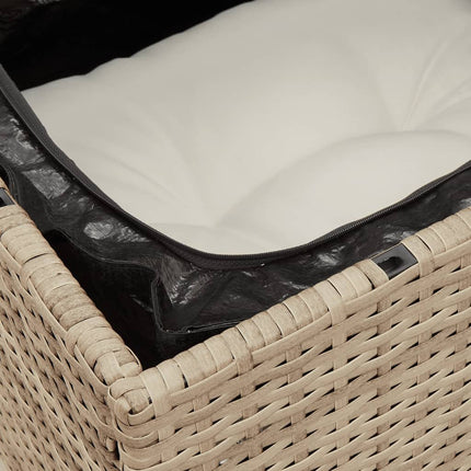 Soffgrupp för trädgård med dynor 4 delar beige konstrotting