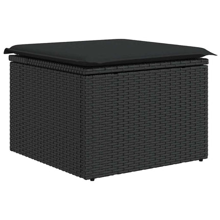 Loungegrupp med dynor 6 delar svart konstrotting