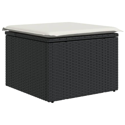 Loungegrupp med dynor 6 delar svart konstrotting