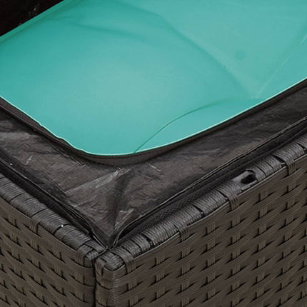 Soffgrupp för trädgården med dynor 10 delar svart konstrotting