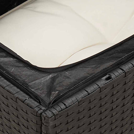 Loungegrupp 10 delar med svarta dynor konstrotting