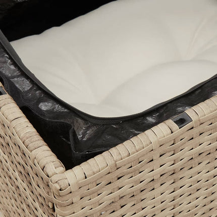 Loungegrupp för trädgården m. dynor 11 delar beige konstrotting