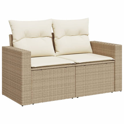 Soffgrupp för trädgården med dynor 5 delar beige konstrotting