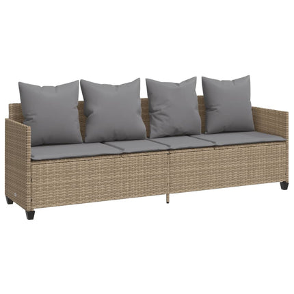Soffgrupp för trädgården med dynor 5 delar beige konstrotting
