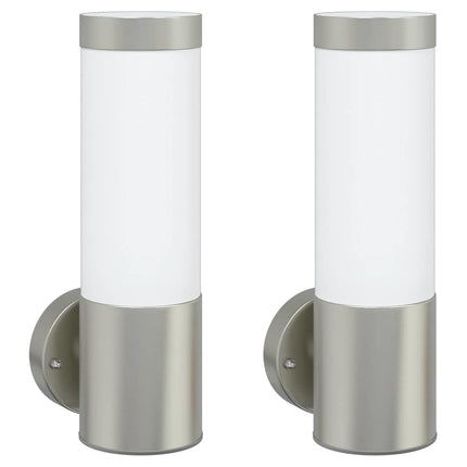 Utomhus vägglampa 2 st Silver 12 x 8,5 x 27 cm.