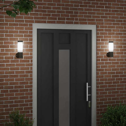 Utomhus vägglampa 2 pcs Svart 12 x 8,5 x 27 cm.