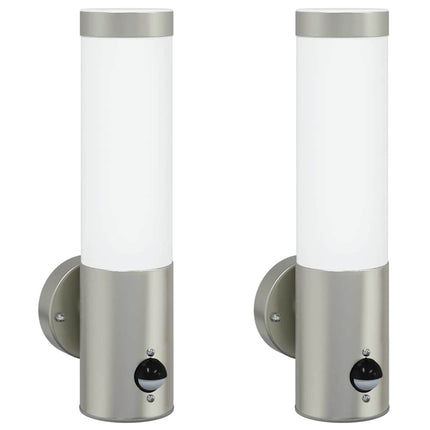 Utomhus vägglampa 2 pcs Silver 12 x 8,5 x 29 cm.