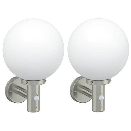 Utomhus vägglampa 2 pcs Silver 28 x 25 x 38 cm