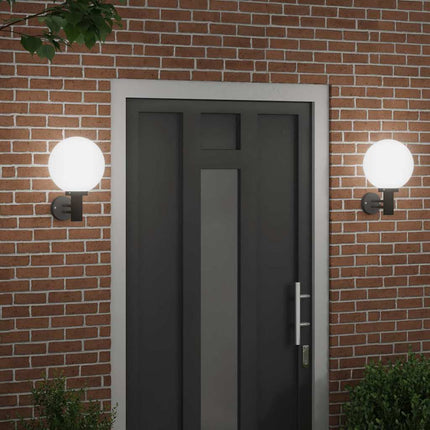 Utomhus vägglampa 2 pcs Svart 28 x 25 x 38 cm