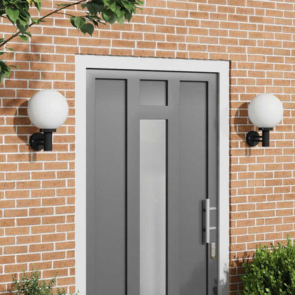 Utomhus vägglampa 2 pcs Svart 28 x 25 x 38 cm