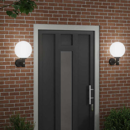 Utomhus vägglampa 2 pcs Svart 28 x 25 x 38 cm