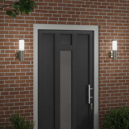 Utomhus vägglampa 2 pcs Silver 15 x 7,5 x 33 cm