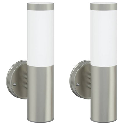 Utomhus vägglampa 2 pcs Silver 15 x 7,5 x 33 cm