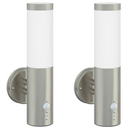 Utomhus vägglampa 2 pcs Silver 15 x 7,5 x 33 cm