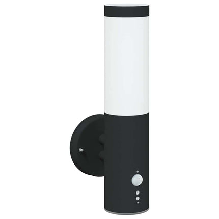 Utomhus vägglampa 2 pcs Svart 15 x 7,5 x 33 cm