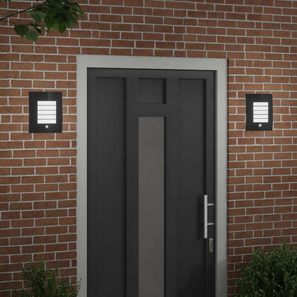 Utomhus vägglampa 2 pcs Svart 23,5 x 9 x 26 cm