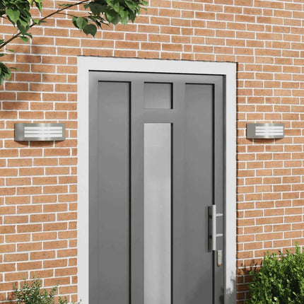 Utomhus vägglampa 2 pcs Silver 32 x 10 x 10 cm