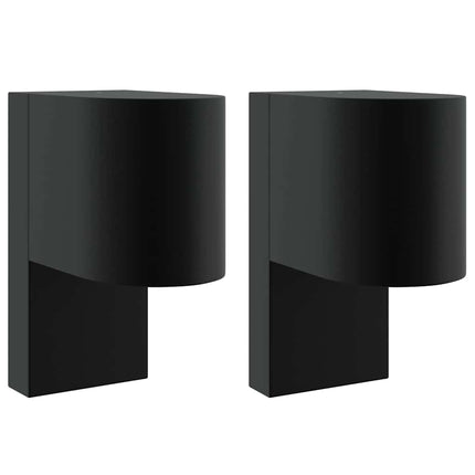 Utomhus vägglampa 2 pcs Svart 12 x 7 x 15 cm Rostfritt stål